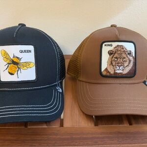 Queen Bee and King Lion Trucker Hats